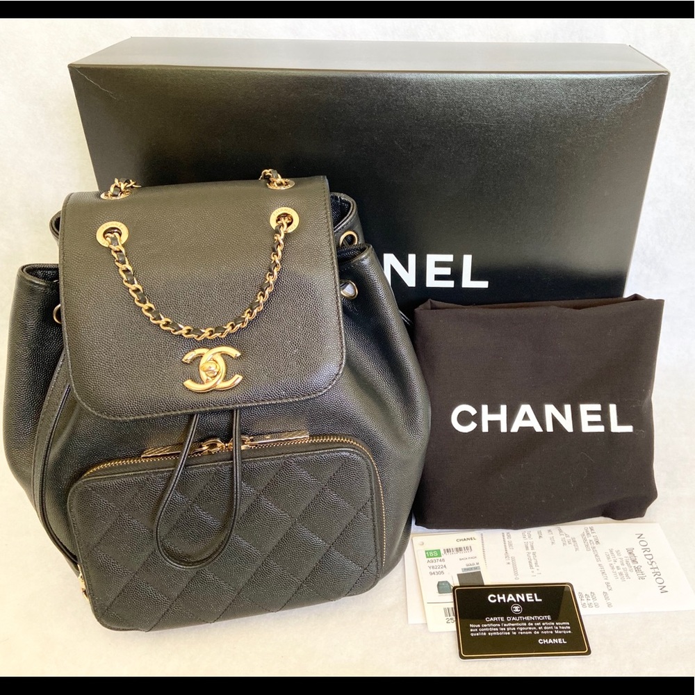 SOLD! Business Affinity Backpack Black Caviar Gold